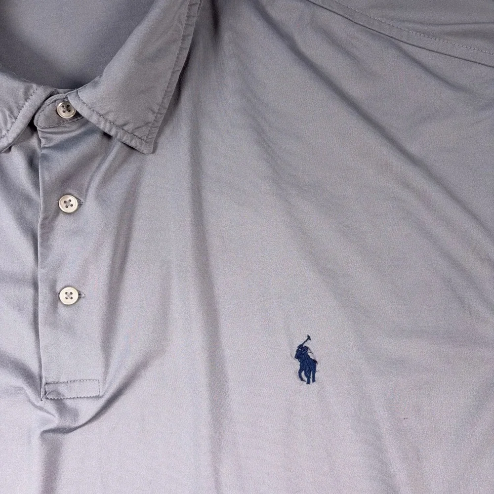 Polo Ralph Lauren Polo Shirt Mens 3XB Gray Solid Performance Embroidered Logo